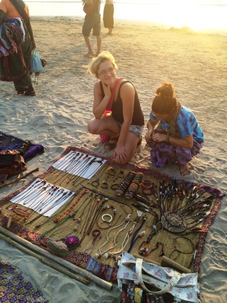 Yogaferie Indien marked på stranden